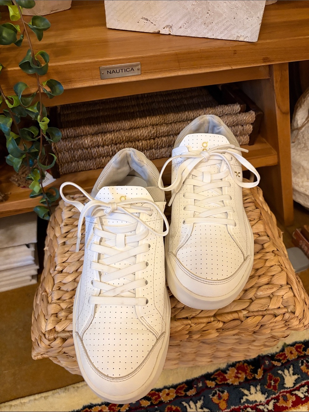 On Running Women's White Sneakers with Blush Heel Accent - Picture 4 of 16
